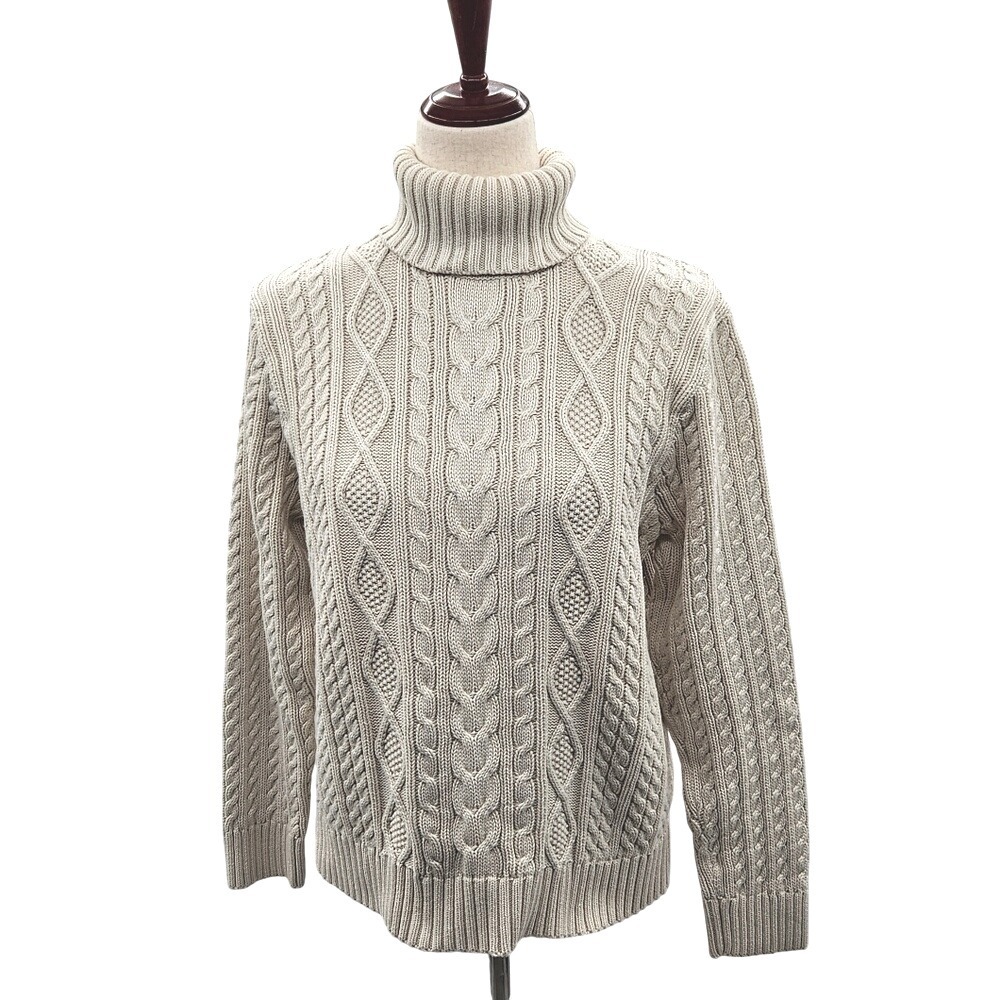 Pria Cream Cable Knit Turtleneck Sweater Size XLarge Winter Fashion‎
